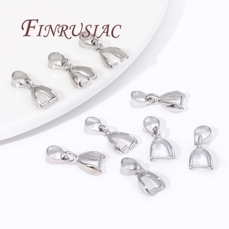 Pendant Pinch Bails,18K Gold Plated Jewelry Bail Connectors For Bracelets,Necklace Bails Findings 13mmx6mm-20pcs