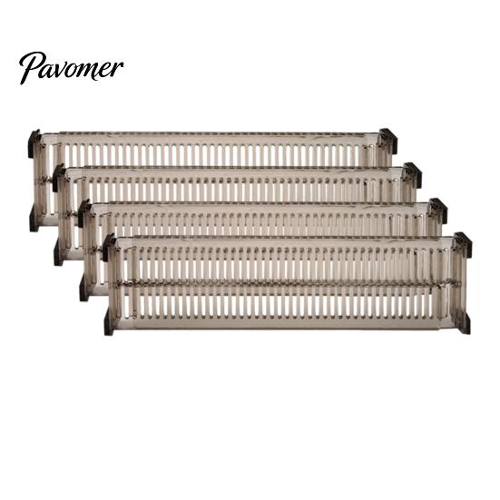 Adjustable Drawer Divider Clear Organizer Expandable Separator with Easy Installation for Clothes Baby Utensils Cutlery Bedroom Kitchen Organization