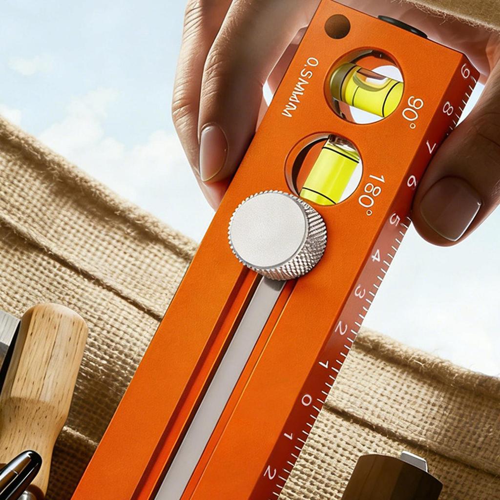 Level Ruler Magnetic Precision Measuring Tool Multi Function Sliding Level Gauge For Home Furniture Cabinet Door Flooring Shelf