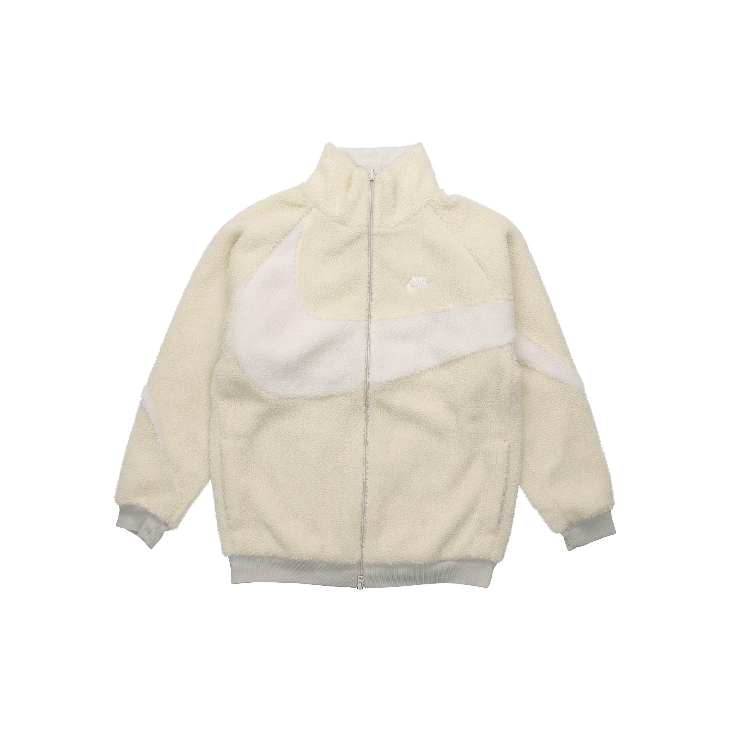 Nike Big Swoosh Reversible Boa Jacket (Asia Sizing)  Cream White  Men s BQ6546-070 S