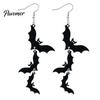 Retro Statement Earrings for Holiday Party 1 Pair Halloween Women, Acrylic Gothic Dangle Earrings, Personalized Gifts Women Spooky Bat Pumpkin