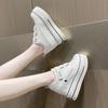 Fashion Women Breathable Sneakers Increased Platform Shoes 8cm Casual Footwear Leisure Leather White Shoes Women's Vulcanize Shoes