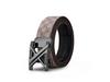 King Paul Men's Premium Alloy Buckle PVC Cowhide Business Belt, New Style.