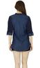 Bimba Women Blue Custom Shirt Casual Denim Top 3 4 Sleeve Formal Button Down