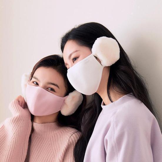 Face Guard Windproof Cold-Proof Soft Fabric Plush Ear Protection Three-dimensional Cutting Face Guard Ear Warmer