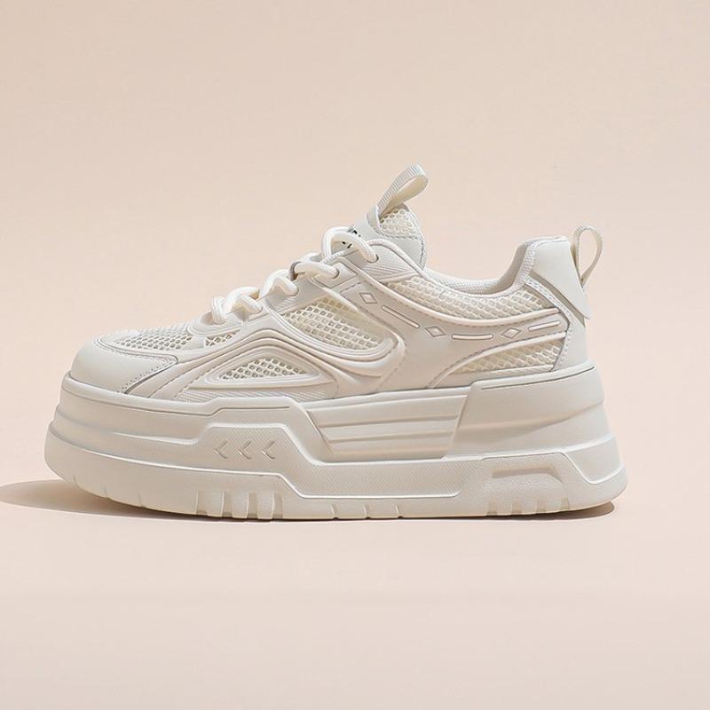 Platform Womens Shoes 2025 Summer New Heightening Mesh Breathable Casual Shoes Fashionable Thick Soled Sneakers