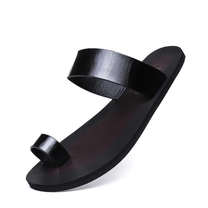 Sommer Herren Hausschuhe personalisiert vielseitig schwarz koreanische Version trendige Strand Römersandalen Herren 2025 Zehensandalen