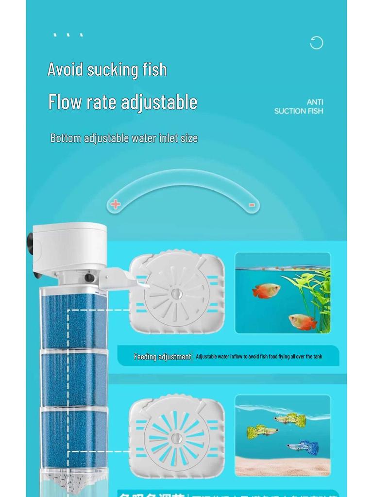 Filtro de Acuario Todo en Uno: Separador de Desechos de Pescado, Circulador de Agua y Oxigenador