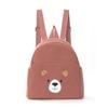 Corduroy Student Backpack With Embroidered Animal Pattern And Laptop Storage For Casual Travel