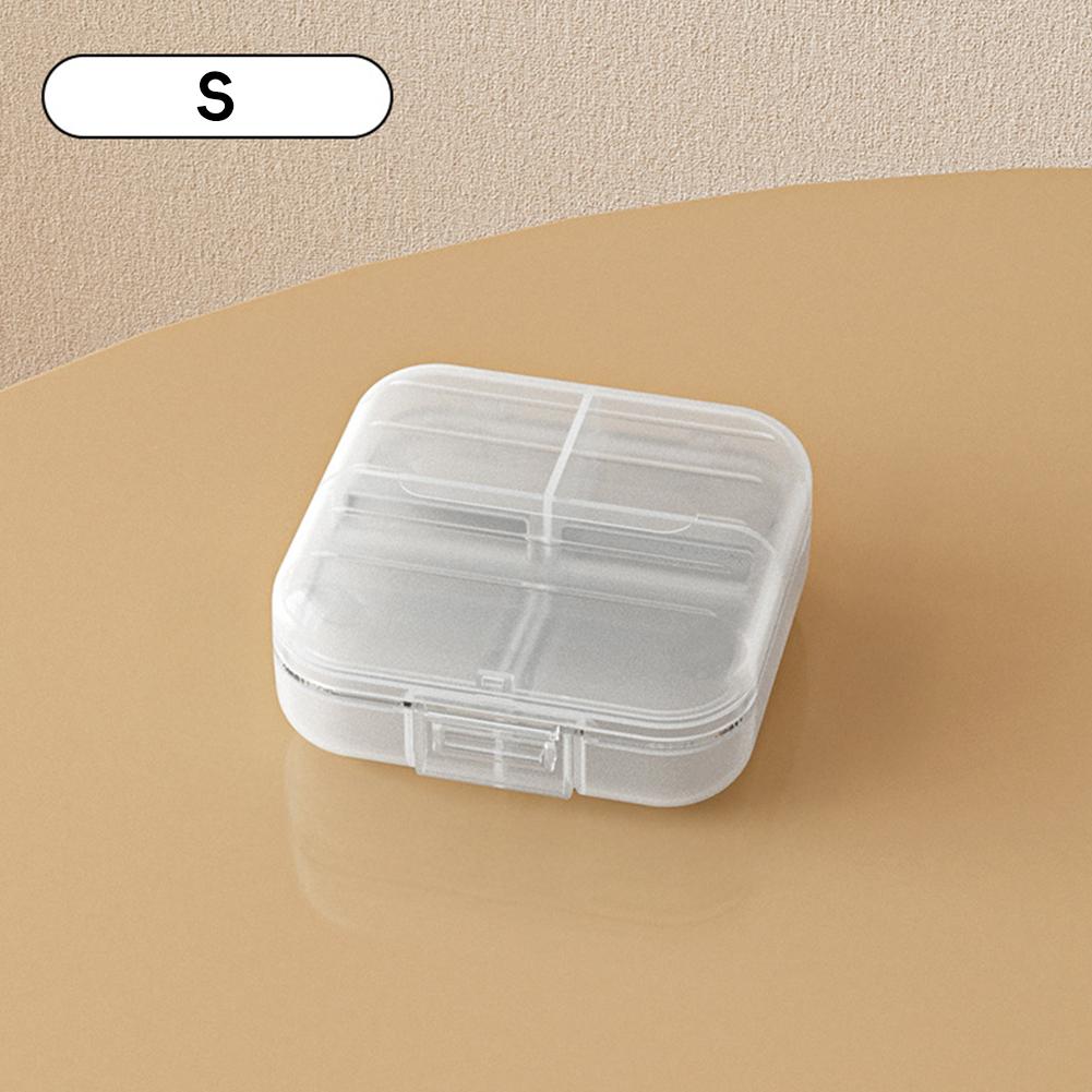 

Маленький органайзер для таблеток с отделениями, портативный контейнер для таблеток, герметичный диспенсер для лекарств, дорожный, для пожилых людей, для ежедневного приема таблеток S прозрачный