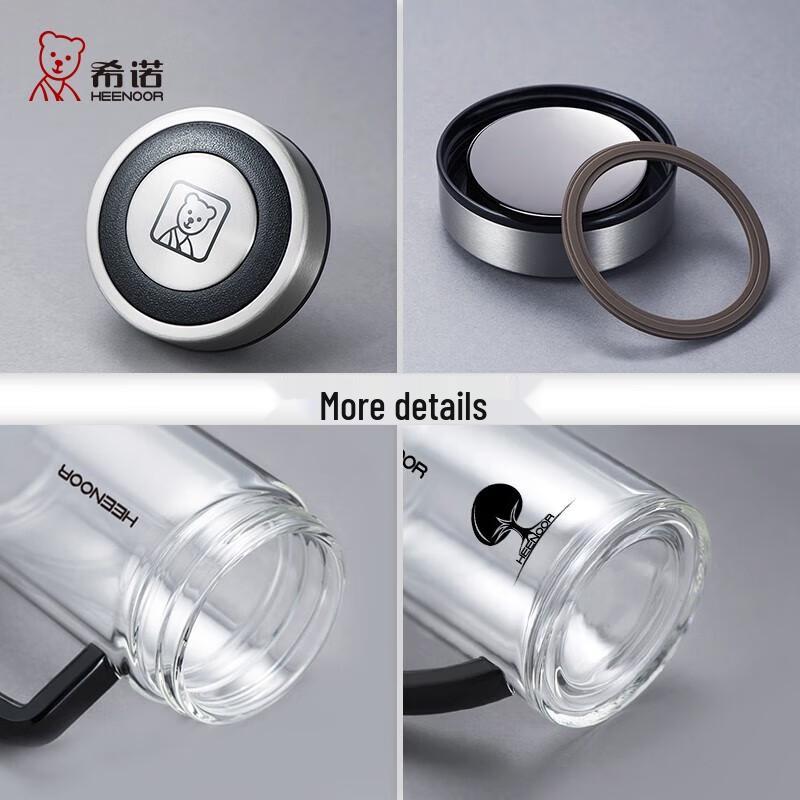 HEENOOR Double Wall Glass Tea Mug with Handle
