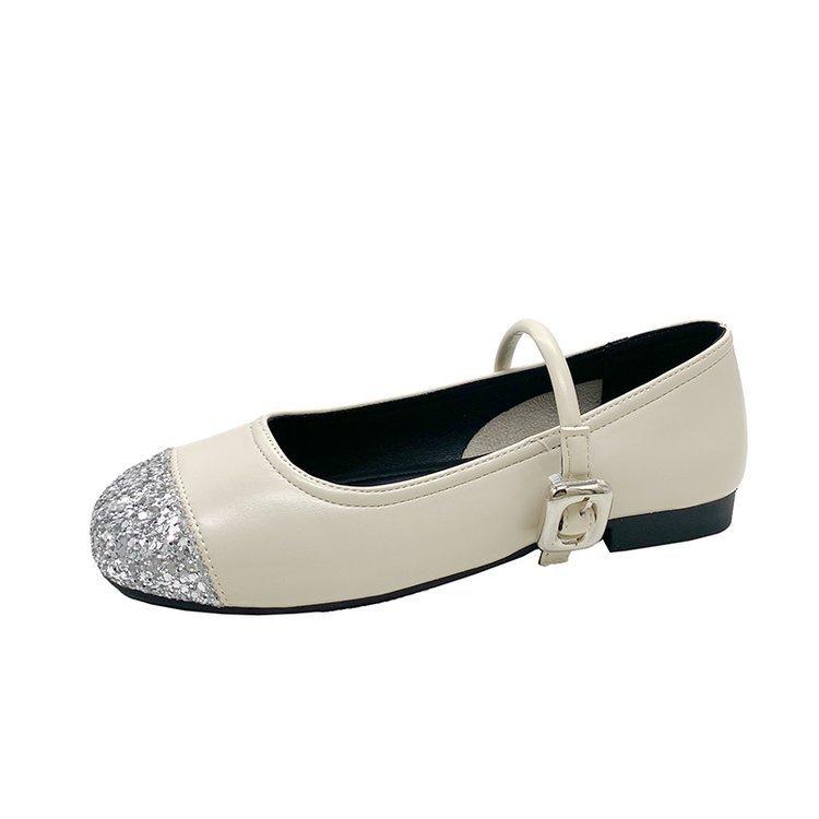 Bean Shoes Retro Soft Mary Jane Women's Shoes Spring Temperament Small Fragrant Flat Bottom One Word with Single
