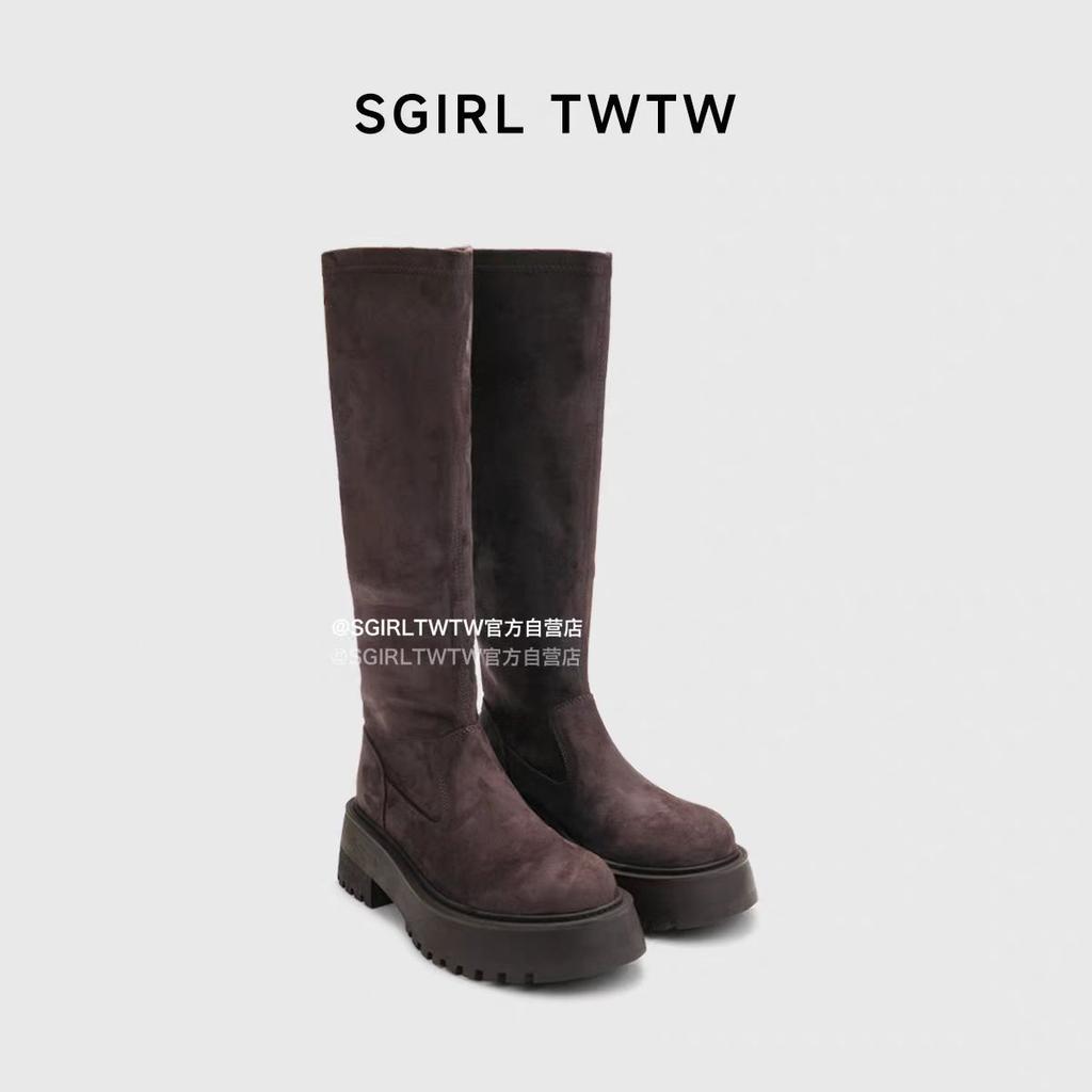 Retro tall tube looks thin autumn and winter new boots women's 2025 new models but knee thick-soled thick heel heightening long tube fashion boots