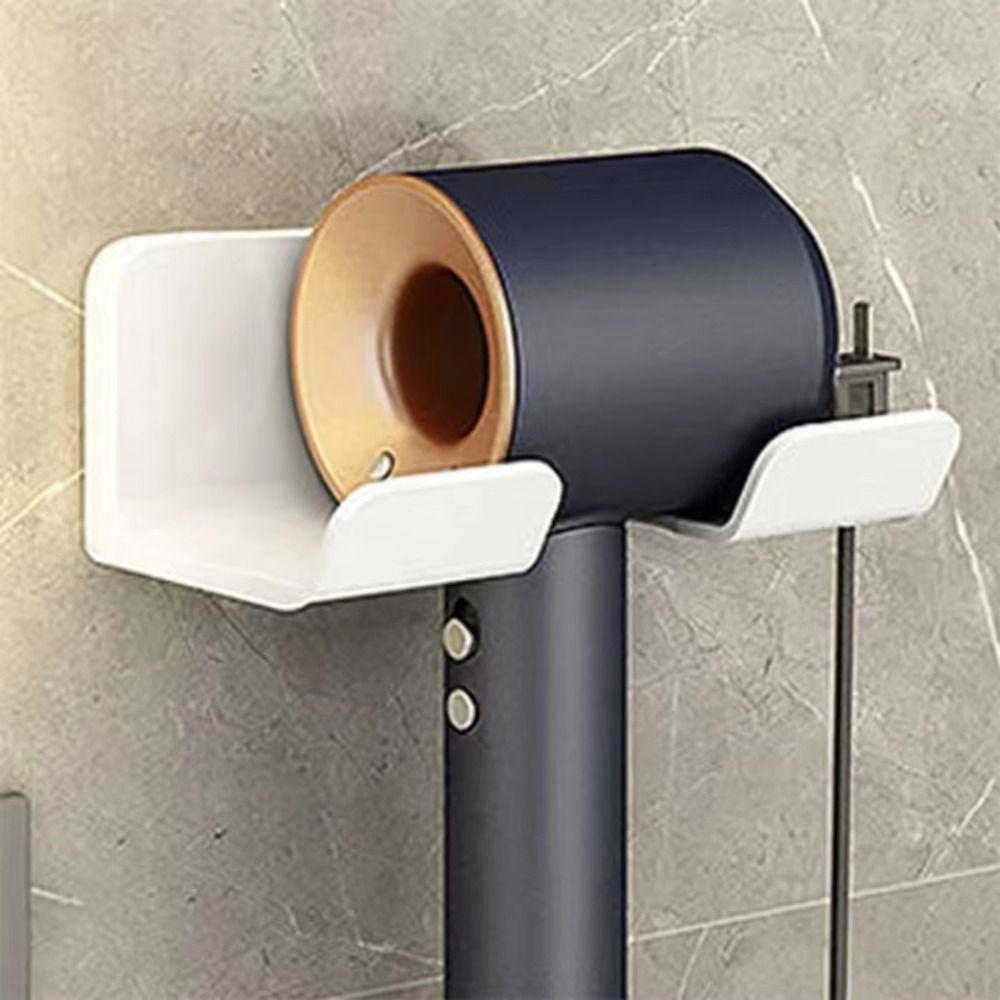 Portable Wall Mounted Hair Dryer Holder Self-adhesive Universal Hair Dryer Rack Non Perforated Bathroom Storage Rack