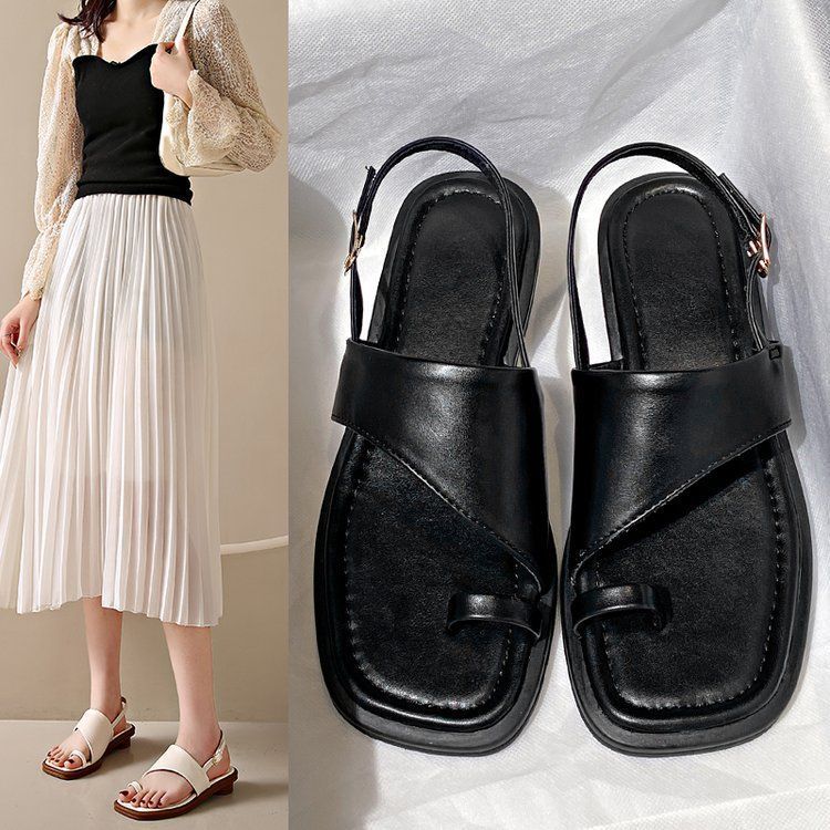 2025 New Summer Casual Toe Simple Vacation Korean Version Sweet Niche Designer Fairy Sandals