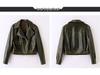 2025 Spring/Autumn Temperament Women's Slim Leather Jacket with Turn-Down Collar