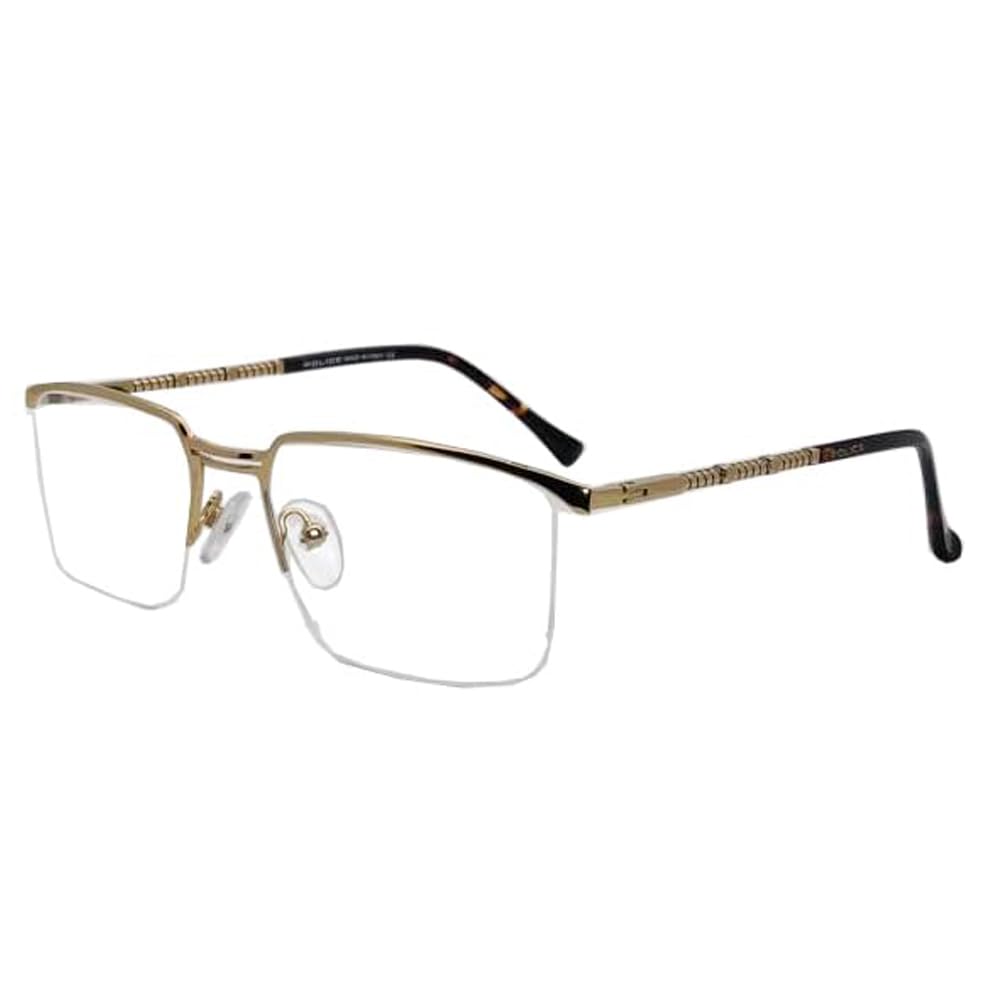 

RSINC Unisex Half Rim Metal Frame/Eyeglass/Spectacle/Optical for PO Gold Brown Black - 120285J 53-17-138 | BR 2 PO -120285J