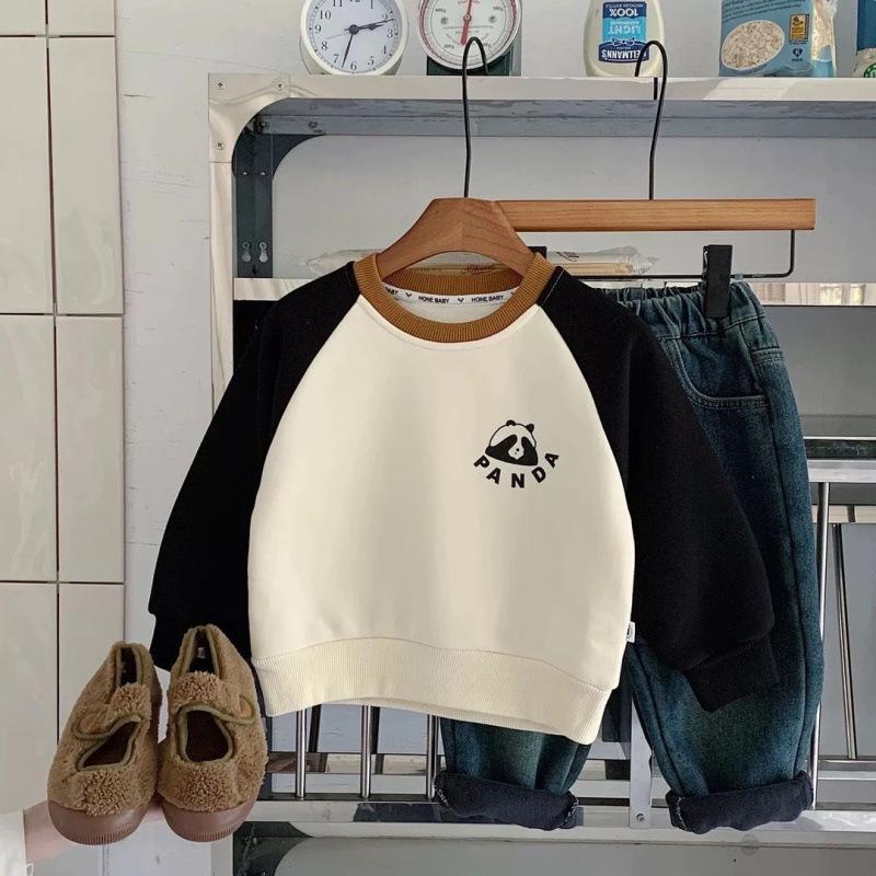 Unisex Winter Cartoon Hoodie for Babies & Toddlers: Fleece-Lined with Raglan Sleeves & Color Blocking