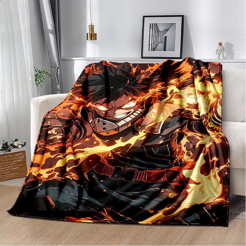 3D My Hero Academia Deku Bakugou Cartoon Anime Blanket,Soft Throw Blanket for Home Bedroom Bed Sofa Travel Picnic Cover Kids