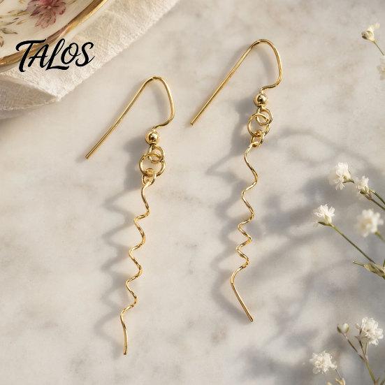 Smooth Visual Effect Earrings 1 Pair Flower Holder Earrings, Spiral DIY Durable Dangling Long Jewelry Gifts for Mom Daughter Classic Style
