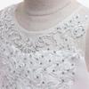 Girls' Lace Beaded Princess Evening Gown with Train