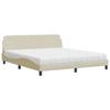 VidaXL Bed with Mattress Cream 180x200 Cm Fabric 3208449