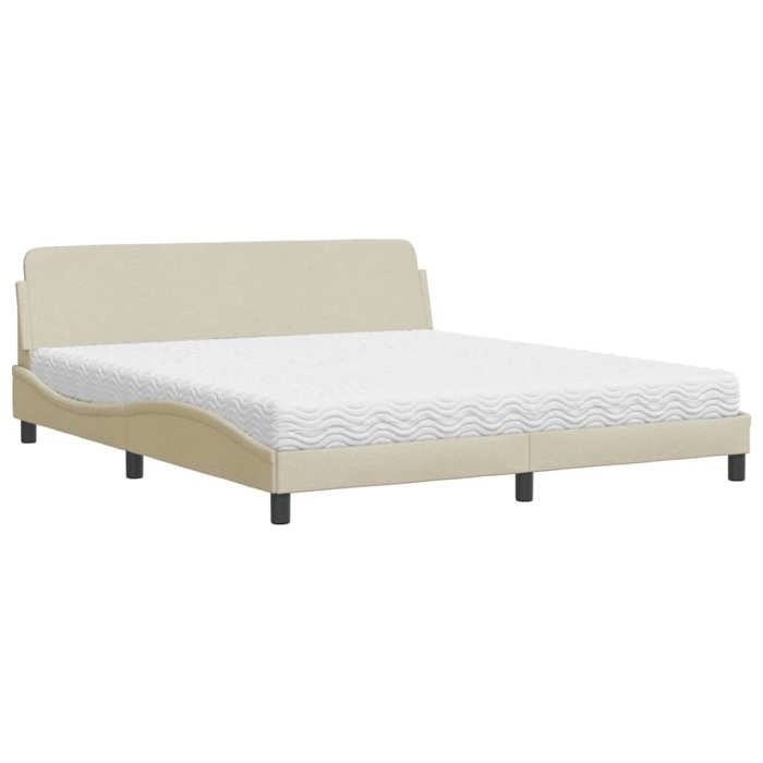 VidaXL Lit avec matelas crème 180x200 cm tissu 3208449