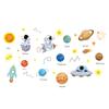 1set PVC Wall Stickers Wall Decoration Solar System Space Theme Pattern 1180x370mm 2 Sheets/set