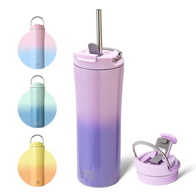 530ml Vacuum Insulated Tumbler with Portable Stylish Design for Outdoor and Comes with Lid for Easy Available In Pink and Straw, Handle, Activities,