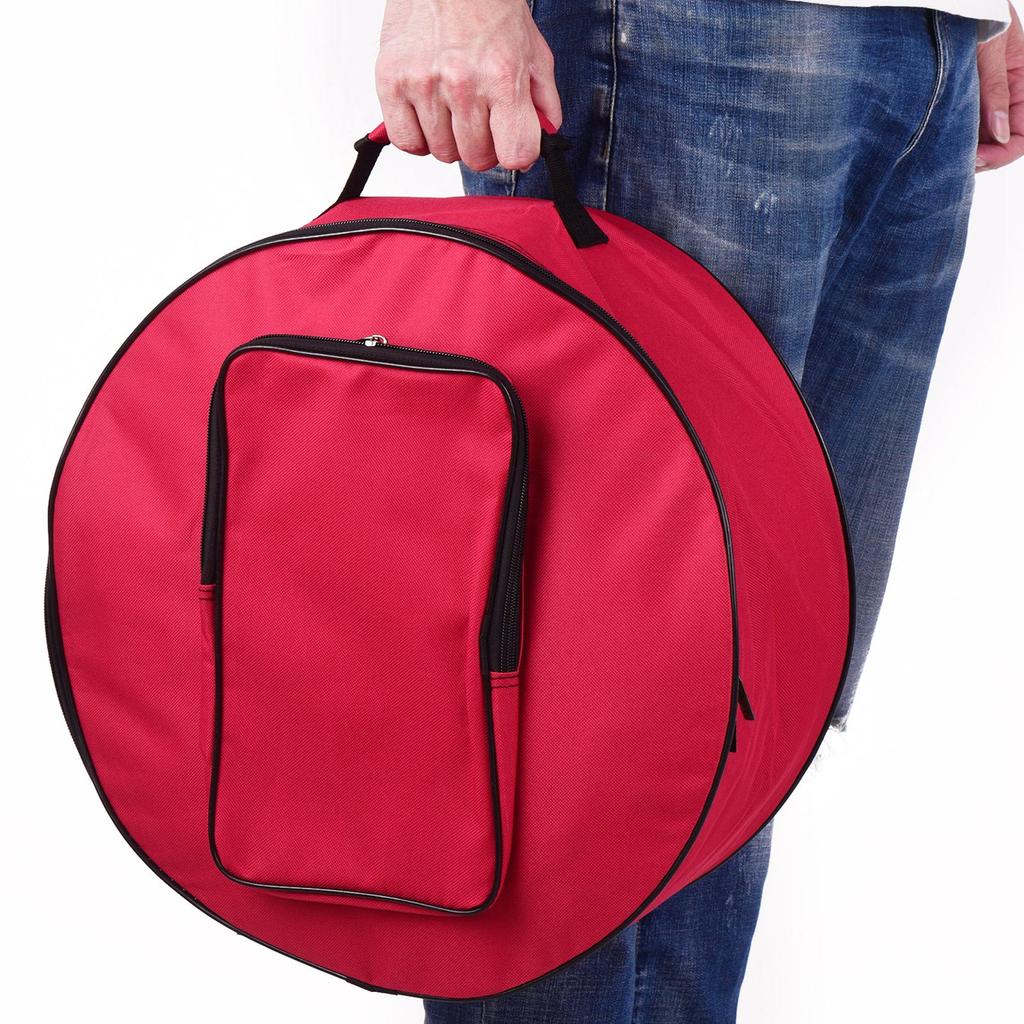 Compact Snare   Bag Backpack Case with Shoulder Strap Outside Kets Musical Instrument Accessory Red