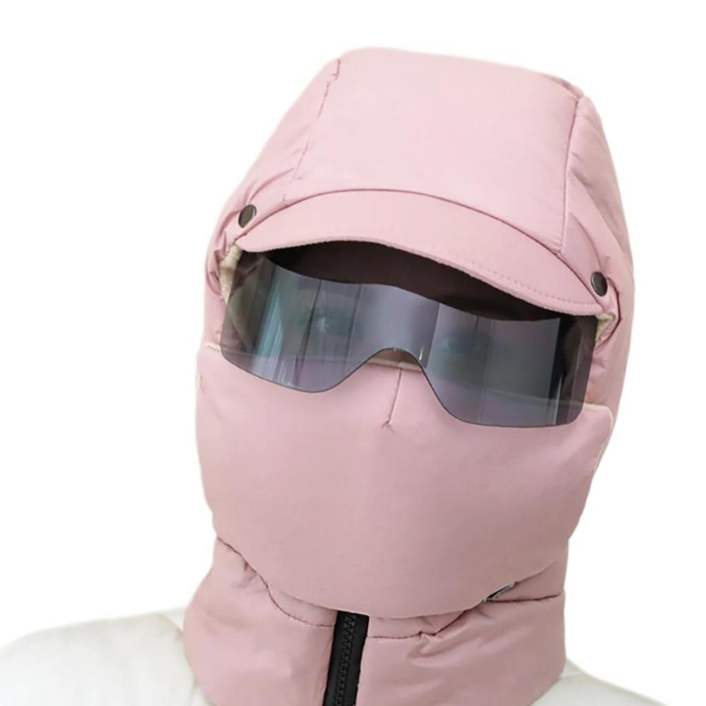 Full Coverage Ski Mask With Goggles Windproof Full Face Covers Lined Thicken Trapper Hat For Skiing Snowboarding Cycling