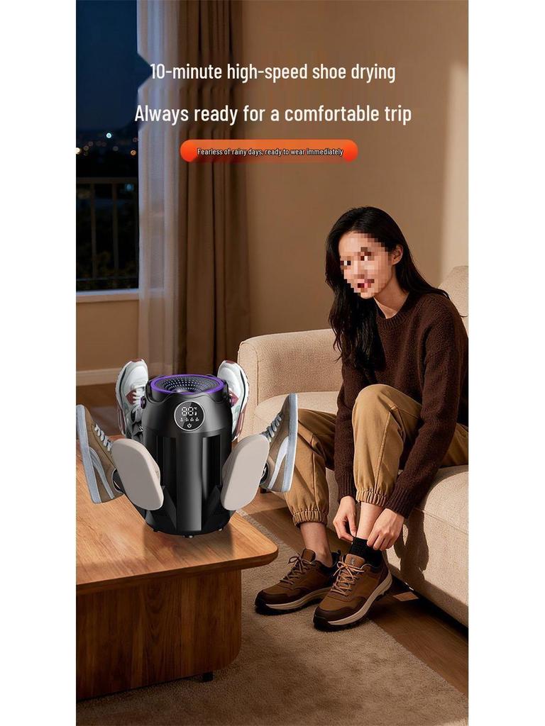Portable German Smart Shoe Dryer with Timer - Quick Dry, Foldable, Constant Temperature, Deodorizing & Sterilizing