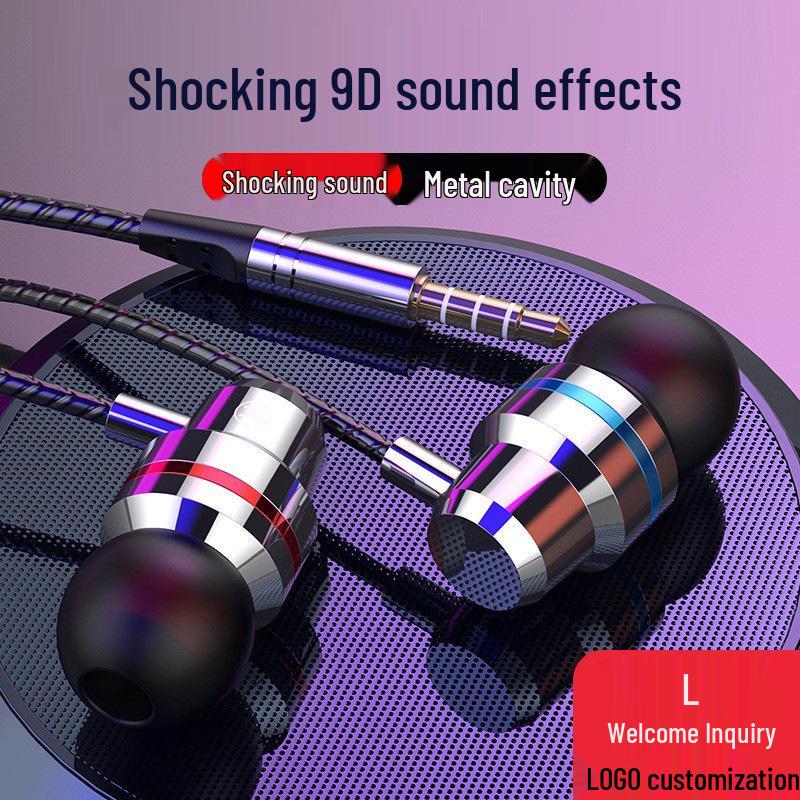 Type-C Red & Blue Circle In-Ear Metal Earphones with Mic & Volume Control, 3.5mm Universal Fit