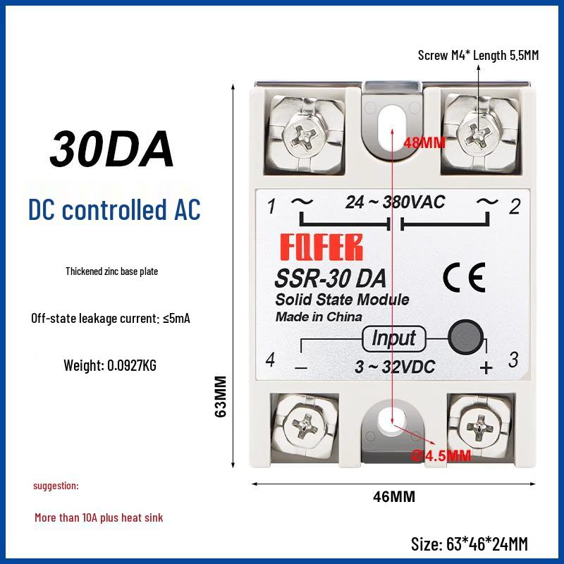 DC-Controlled AC SSR 40DA 25A 60DA 80DA 100DA-H 40DD VA Single-Phase Solid State Relay