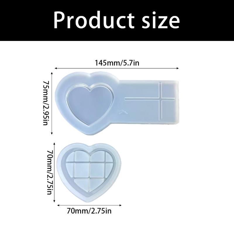 Food Grade Silicone Heart Mold for Making Resin Soap Candle Crafts Projects with Simple Release and Multipurpose Use