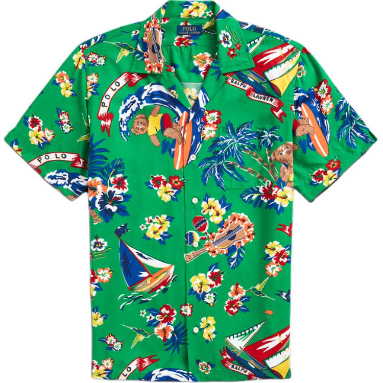 

Рубашка мужская Polo Ralph Lauren Ss24 с цветочным принтом, однобортная, с коротким рукавом, зеленая MNPOWOV1N820770-999 XL