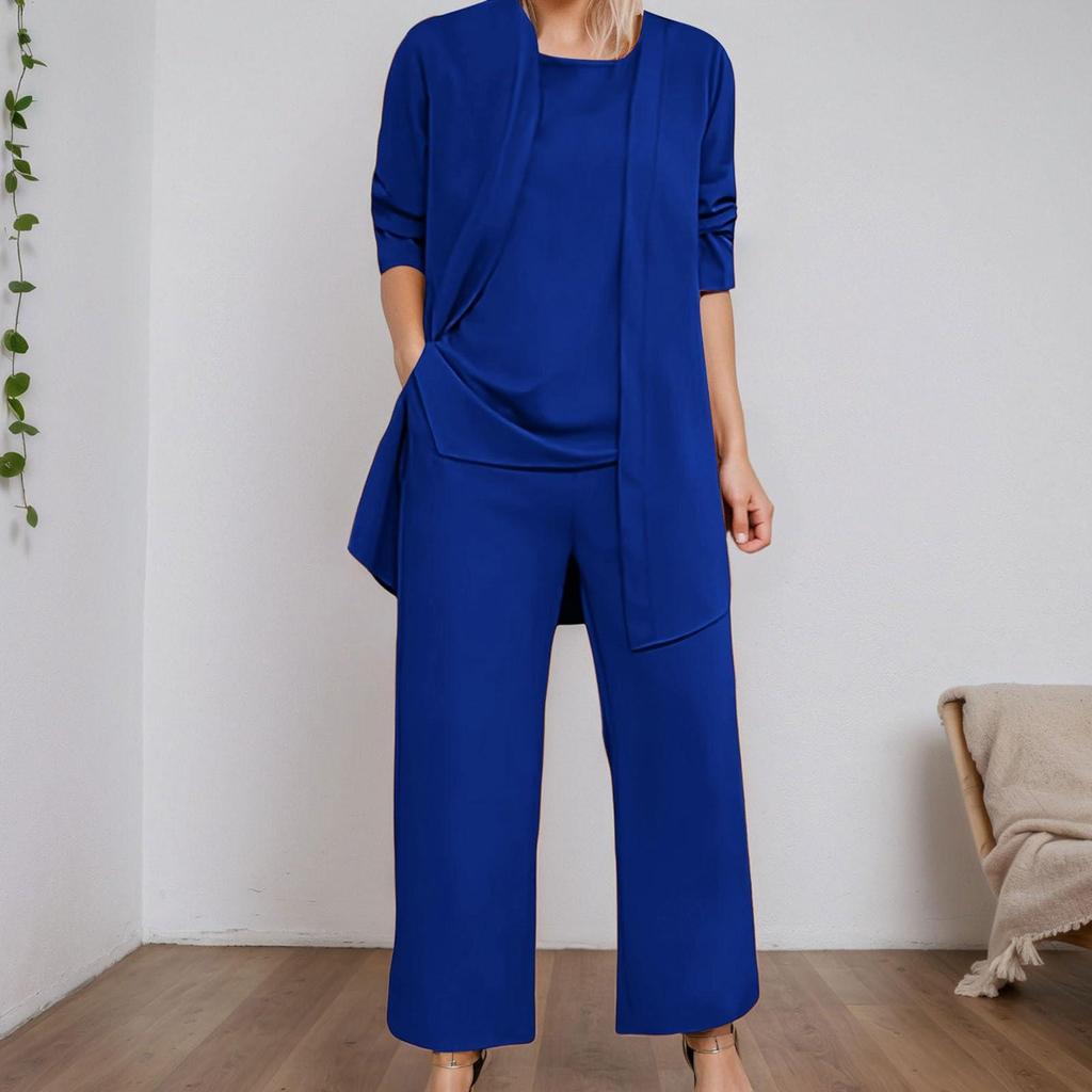 Conjunto de Moda para Mujer Otoño e Invierno Adelgazante Tallas Grandes Ropa Tres Piezas