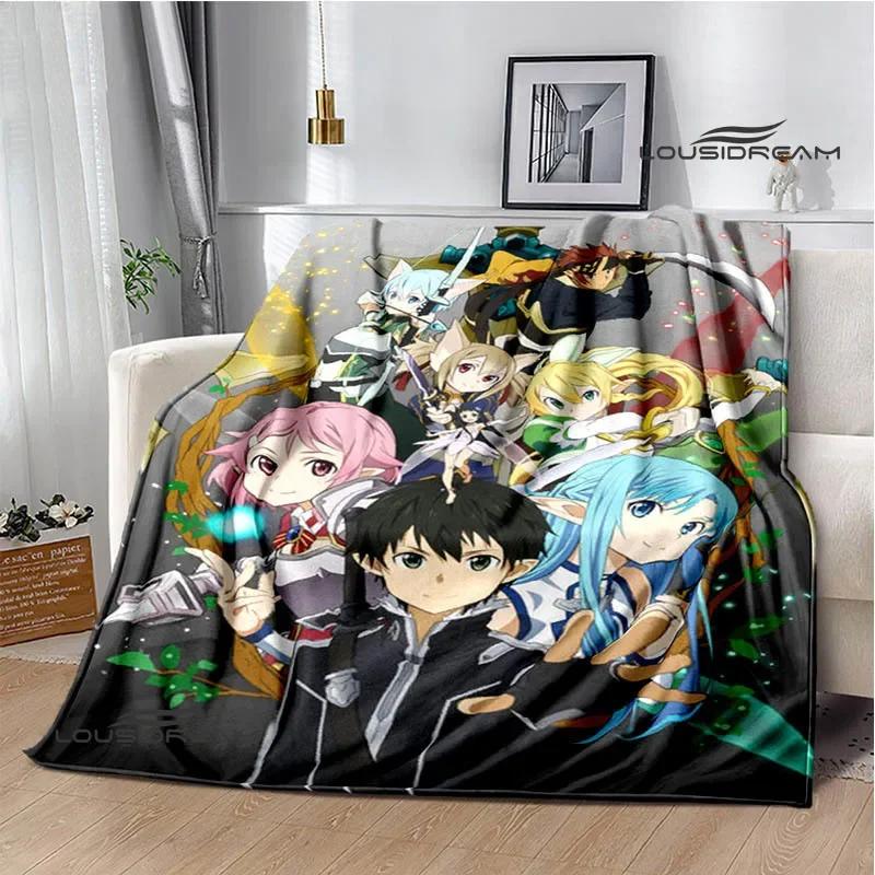 Cartoon Sword Art Online bedruckte Decken Picknickdecke Warme Flanelldecken Heim-Bettwäsche Decken für Betten Geburtstagsgeschenk