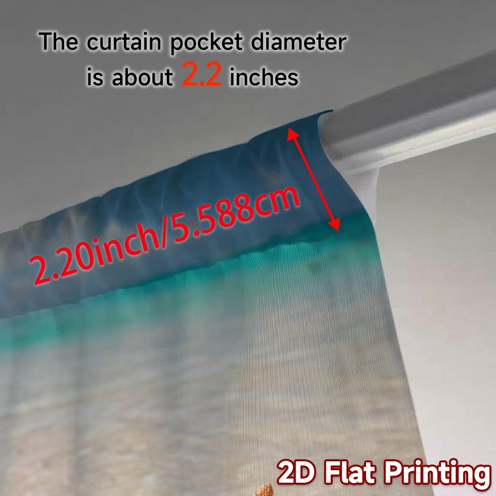 Set Of 2 Flat Printing Curtains Without Rod Starfish Bliss Chic Digital Printed Versatile Fabric Decorations Curtain Polyester