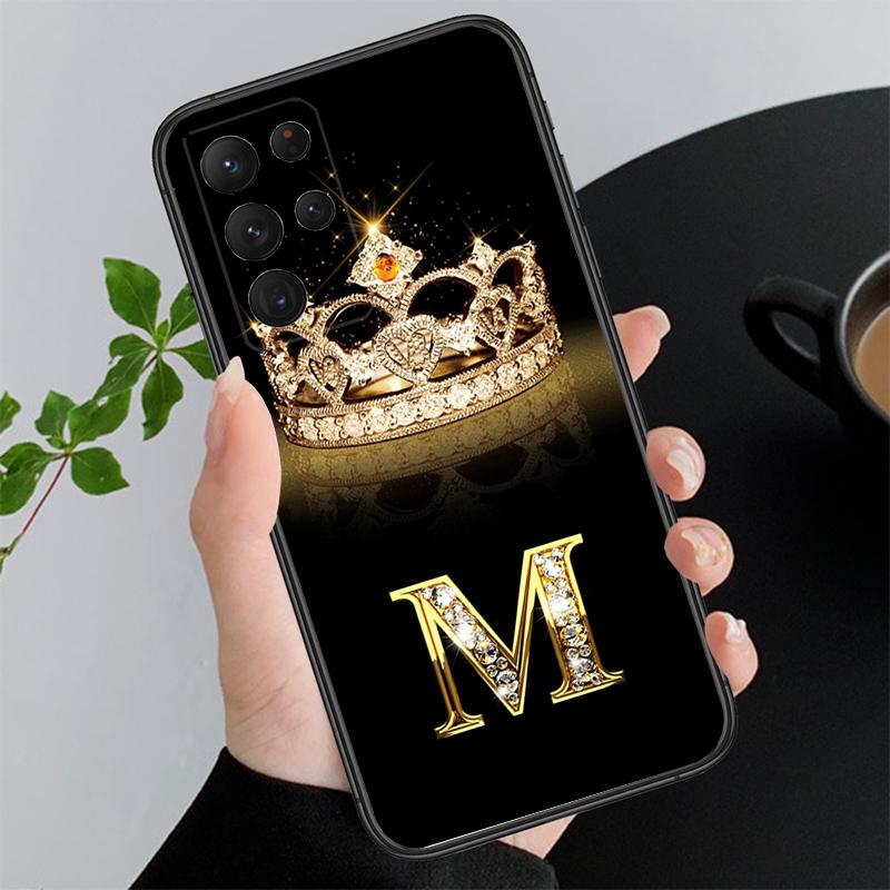 Diamond Crown Letter Phone Case for Samsung Galaxy A73 A13 A22  A32 A71 A33 A52 A53 A72 A73 A51 A31 A23 A34 A54 A52 A53S Funda