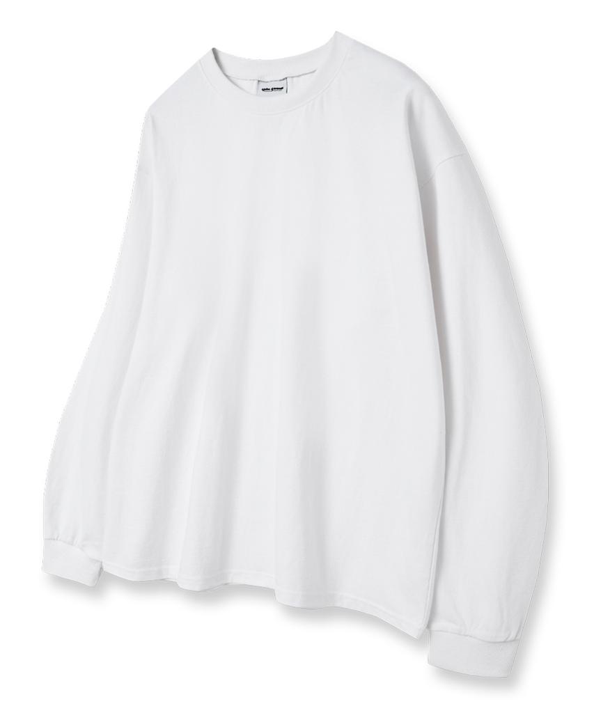 UNION GARMENTS Plain Loose Fit Long Sleeve T-Shirt White [Basic Or Ribbed]