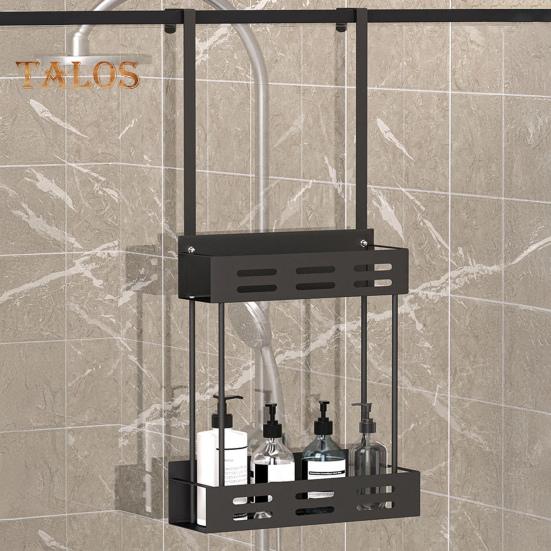 Shower Caddy Hanging Storage Rack Strong Load-bearing Easy Assembly Double Layer Bathroom Organizer Basket