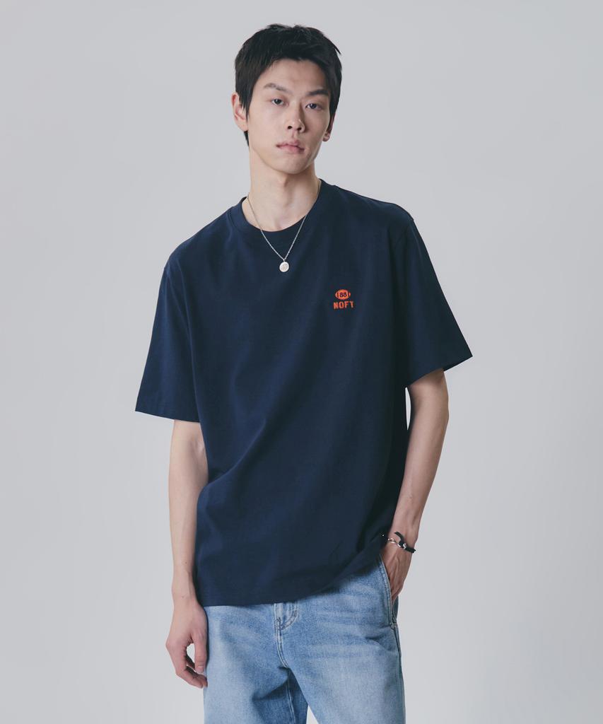 NOT ONLY FOR TODAY Noft Numberball Embroidered Short Sleeve T-Shirt [Navy]