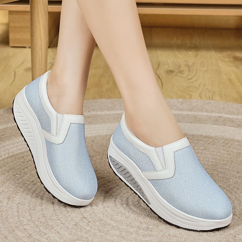 

Женские лоферы с увеличением роста Черные Милые Кожаные Кроссовки Платформа Повседневные Толстая Подошва Обувь на танкетке EU:41 синий