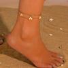 Stainless Steel Four-Leaf Clover Double Layer Anklet - Women's Trendy Titanium Steel, Colorfast Design