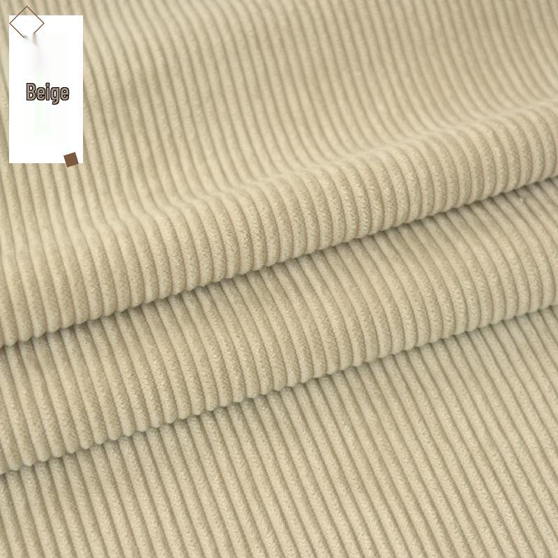 Solid-Color Ribbed Corduroy Jacket and Shirt-Smock in Silk Fabric