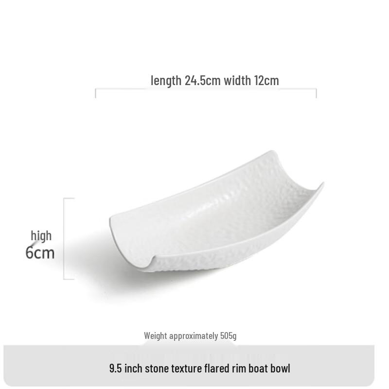 Nordic Ceramic Boat Serving Bowl