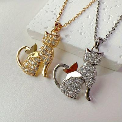 Luxurious Shining Cat New Creative Fashion Trend Necklace Simple Party Commemorative Versatile Exquisite Christmas Birthday Gift