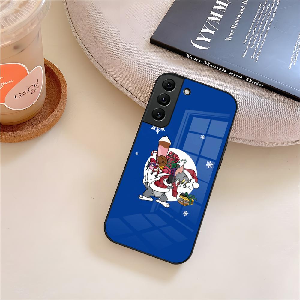 Couple J-JerryS Mouse TomS Phone Case Glass For Samsung Galaxy S20 S25 S21 S22 S24 S23 Ultra Fe Plus A54 A16 A24 A55 A53 M54 Coq