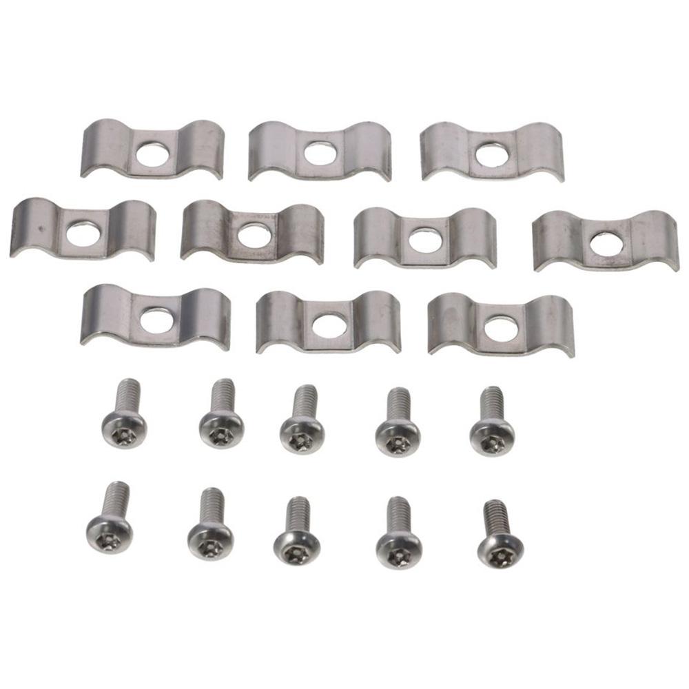 

10 Set M5x12MM Double Line Clamps Stainless Steel with Hexagon Screws Fuel Lines Clips Hose Clamp Brake Fuel Lines and Tubes